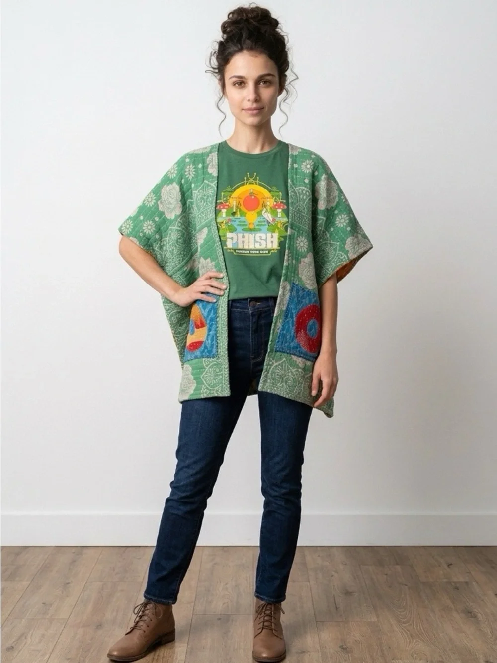 Handcrafted Upcycled PHISH Kantha Tunic NWT One Size - Picture 2 of 16